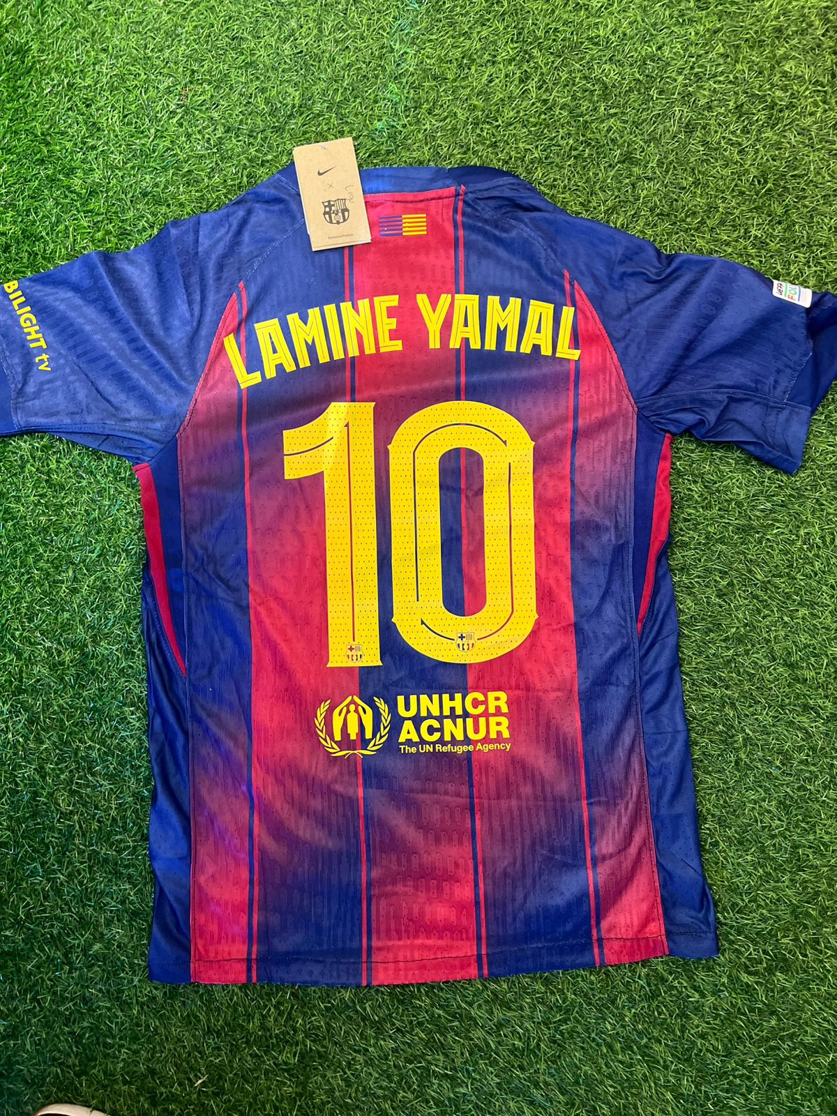 Jersey barcelona tipo player + dorsal + parches